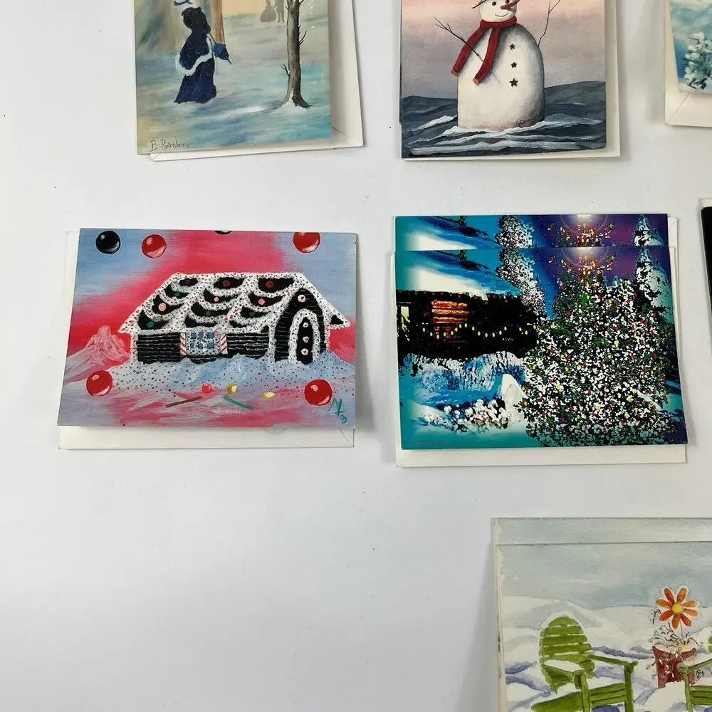 26 Blank Vintage Holiday Greeting Cards Assorted Designs 5.5